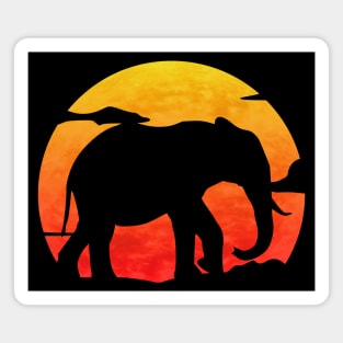 Elephant At Sunset Magnet